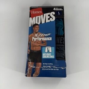 Hanes® Moves X-Temp® Men's 4-Pack Boxer Briefs L Total Support Pouch Comfort